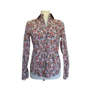 THE SHIRT by ROCHELLE BEHRENS - Pink /Orange Floral - Size XS